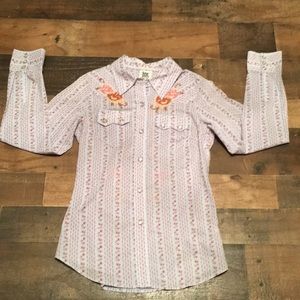 IVU Jane Embroidered Buttonup Long Sleeve Shirt SM